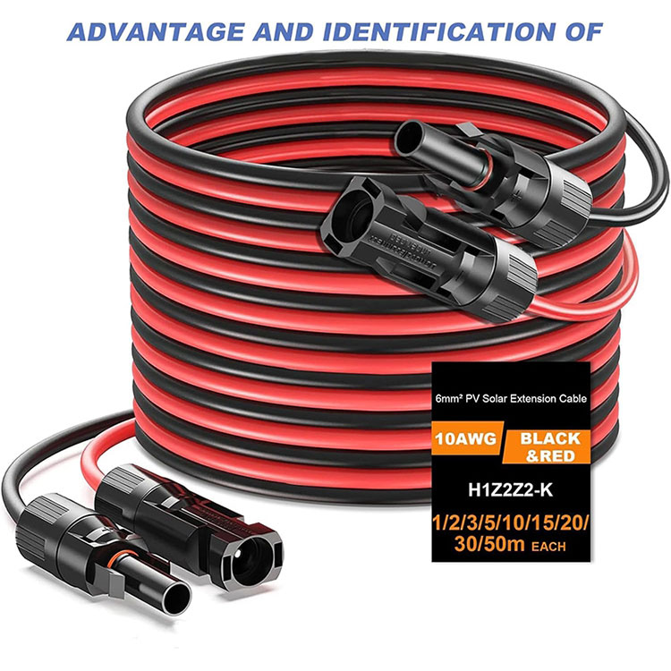 Xabaal Toos ah 10AWG Fidinta Qorraxda 50Ft