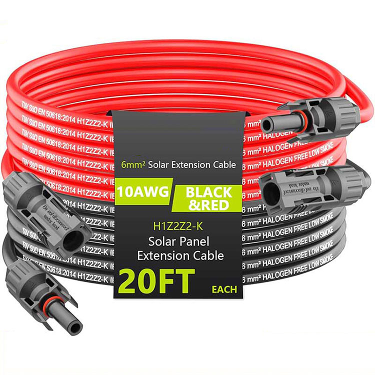 Xadhkaha Fidinta Qorraxda 20FT 10AWG (6mm2) Xadhkaha Fidinta Qorraxda